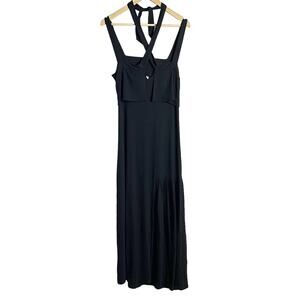 Go Couture Black Strappy Halter Sleeveless Maxi Dress Size Large